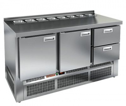 Купить стол для салатов hicold sle2-112gn (1/6) о без крышки (+2+10) остров, 1485х700х850, ниж.агрегат – цена от завода, доставка до двери | RuOborudovanie.ru