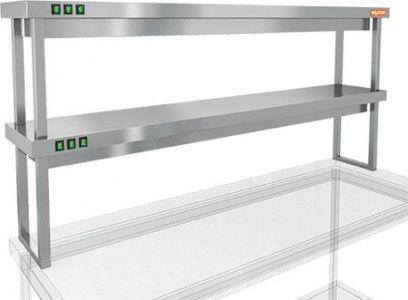 Полка тепловая Hicold TP2-18/4 двухъярусная настольная (1800х400х800мм)