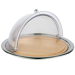 Купить поднос для сыра d45см h24см, с крышкой roll-top, s/s+дерево+п/к 09085aps – цена от завода, доставка до двери | RuOborudovanie.ru