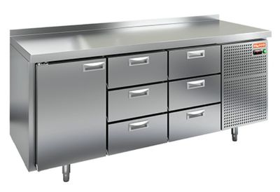 Стол охлаждаемый Hicold GN 133/BT (-10-18), 1 дверь, 6 ящиков, 1835х700х850