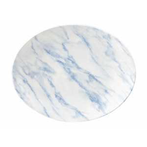 Блюдо овальное 31,7Х25,5СМ, без борта, Textured Prints, цвет Marble Blue Mblop121