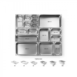 Гастроемкость FoodAtlas GN 2/1-20 нерж.сталь