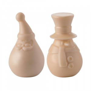 Форма для шок. 3D "САНТА клаус и снеговик" 8 ячеек (4+4), п/к 20-C1010