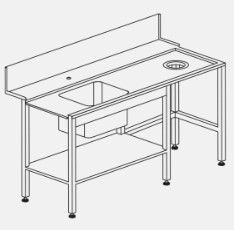Стол для грязной посуды Dihr T80 L