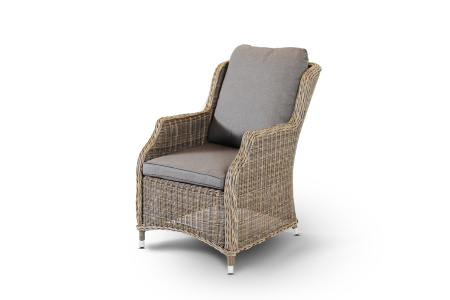 Стул Неаполь плетеный из искусственного ротанга, цвет серо-соломенный