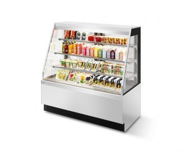 Витрина кондитерская Vete Kub Oft 130 белый глянец/шлифованная нержавейка