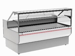 Витрина холодильная Gc95 Sm 1,2-1 (ВХС-1,2 Carboma Gc95) 0011-9003 боковины серые, декор белый