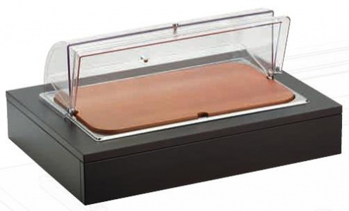 Поднос для сыра Gn1/1 с крышкой Roll-Top, на дерев.Подставке венге 51130940