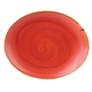 Блюдо овальное 19,2СМ, без борта, Stonecast, цвет Berry Red Sbrsop71