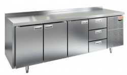 Купить стол охлаждаемый hicold gn 1113/tn (-2+10), 3 двери, 3 ящ, 2280х700х850 – цена от завода, доставка до двери | RuOborudovanie.ru