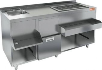 Барная станция Hicold НБМКС-15/6БПК с бортом, без ящика +100мм столешница – купить в Краснодаре по цене завода