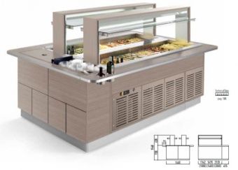 Стол шведский комб. островн. Enofrigo FAST GOURMET ISOLA DOPPIA BM+RF 2000 венге – купить в Краснодаре по цене завода