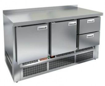 Стол охлаждаемый Hicold GNE 112/TN арт.287453 с бортом 375л, 2 двери, 2 ящ. (-2+10) ниж.агрегат – купить в Краснодаре по цене завода