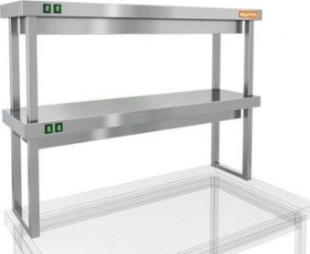 Полка тепловая Hicold TP2-12/3 двухярусная настольная (1200х300х800мм) – купить в Краснодаре по цене завода